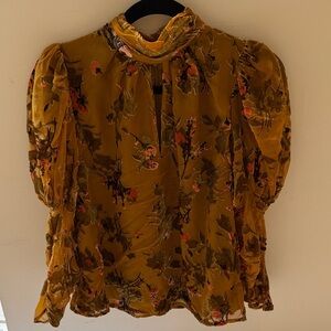 Chic Floral Yellow Blouse